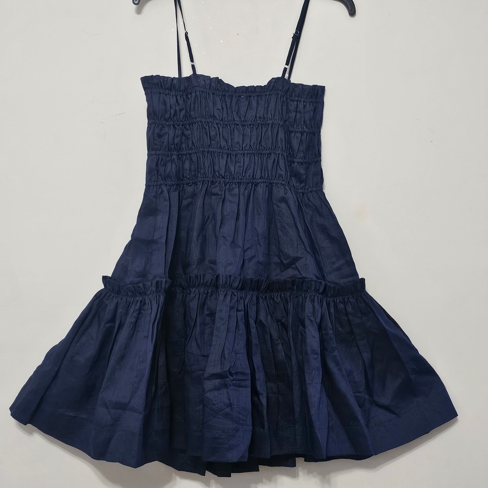 A Loves A Dress XL Fits 16 Blue Babydoll Smocked Sleeveless Adjust Strap 512326 - Picture 11 of 13